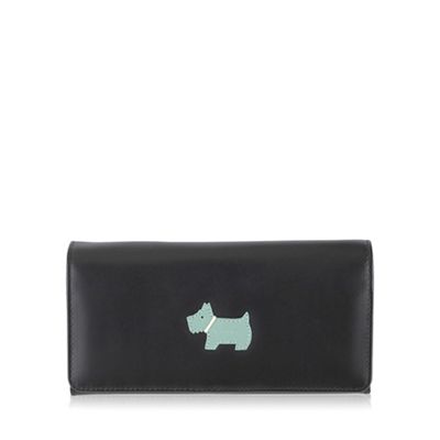 Large black leather 'Heritage Dog' matinee purse